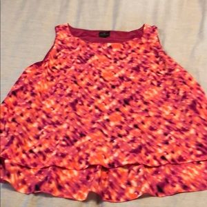 Multi pink and orange sleeveless blouse